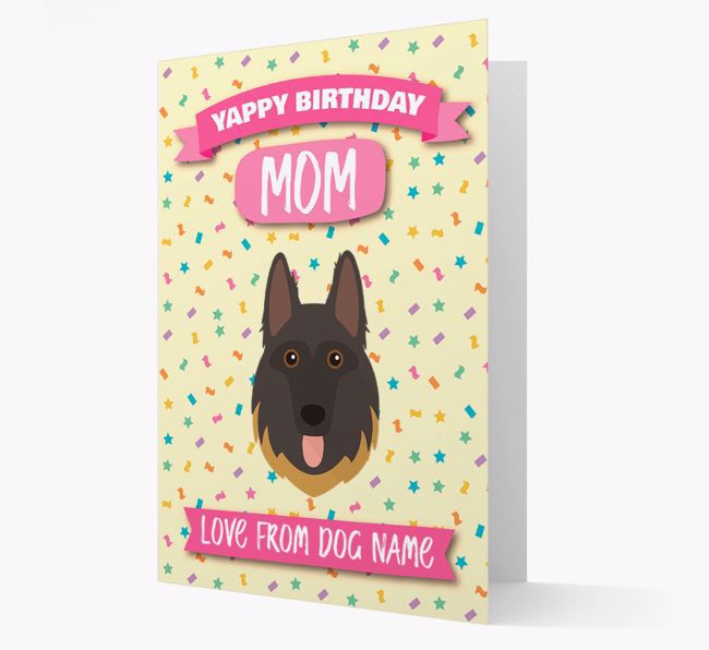 Personalized Card 'Yappy Birthday Mom' with {breedCommonName} Icon